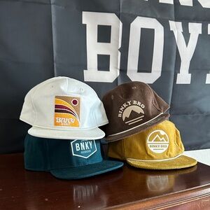 Binky Bro Kids Hat Collection - White, Brown, Teal, and Mustard